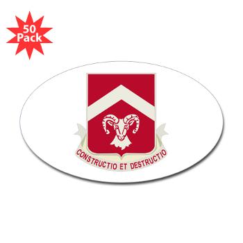 40EB - M01 - 01 - DUI - 40th Engineer Battalion with Text - Sticker (Oval 50 pk) - Click Image to Close
