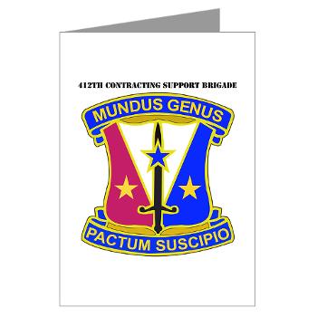 412CSB - M01 - 02 - DUI - 412th Contracting Support Brigade with Text - Greeting Cards (Pk of 20)