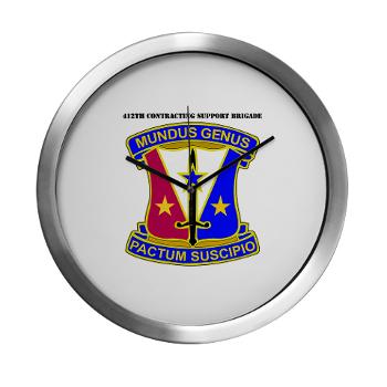 412CSB - M01 - 03 - DUI - 412th Contracting Support Brigade with Text - Modern Wall Clock