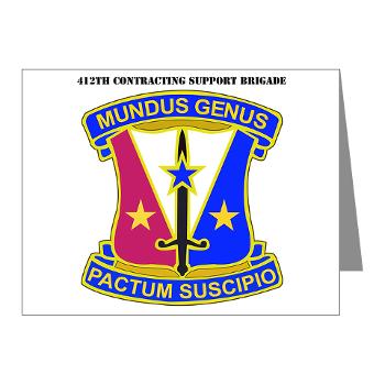 412CSB - M01 - 02 - DUI - 412th Contracting Support Brigade with Text - Note Cards (Pk of 20)
