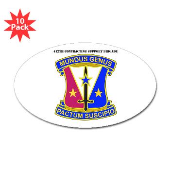 412CSB - M01 - 01 - DUI - 412th Contracting Support Brigade with Text - Sticker (Oval 10 pk) - Click Image to Close