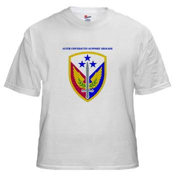 412SB - A01 - 04 - SSI - 412th Support Brigade with Text - White T-Shirt