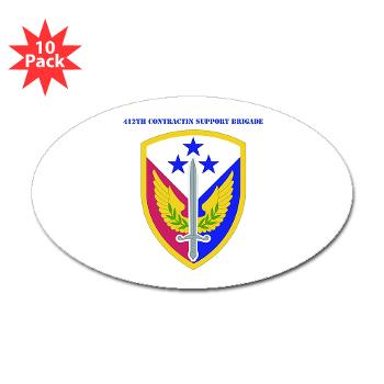 412SB - M01 - 01 - SSI - 412th Support Brigade with Text - Sticker (Oval 10 pk)