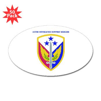 412SB - M01 - 01 - SSI - 412th Support Brigade with Text - Sticker (Oval 50 pk)