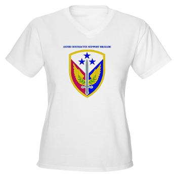 412SB - A01 - 04 - SSI - 412th Support Brigade with Text - Women's V-Neck T-Shirt