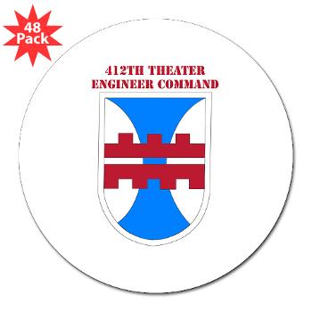 412TEC - M01 - 01 - SSI - 412th Theater Engineer Command with Text - 3" Lapel Sticker (48 pk) - Click Image to Close