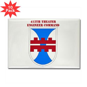 412TEC - M01 - 01 - SSI - 412th Theater Engineer Command with Text - Rectangle Magnet (10 pack) - Click Image to Close