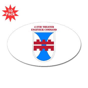 412TEC - M01 - 01 - SSI - 412th Theater Engineer Command with Text - Sticker (Oval 10 pk)