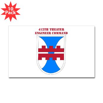 412TEC - M01 - 01 - SSI - 412th Theater Engineer Command with Text - Sticker (Rectangle 10 pk)