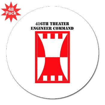 416TEC - M01 - 01 - SSI - 416th Theater Engineer Command with Text 3" Lapel Sticker (48 pk)