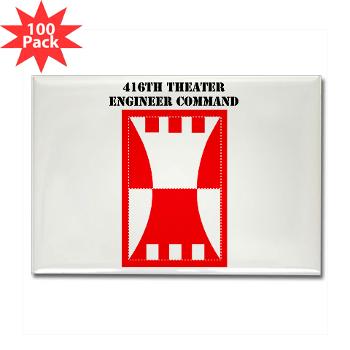 416TEC - M01 - 01 - SSI - 416th Theater Engineer Command with Text Rectangle Magnet (100 pack)