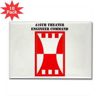 416TEC - M01 - 01 - SSI - 416th Theater Engineer Command with Text Rectangle Magnet (10 pack)