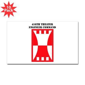 416TEC - M01 - 01 - SSI - 416th Theater Engineer Command with Text Sticker (Rectangle 10 pk)