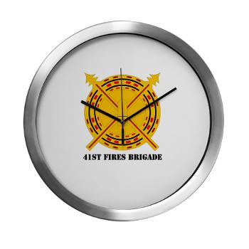 41FB - M01 - 03 - DUI - 41st Fires Brigade with Text - Modern Wall Clock