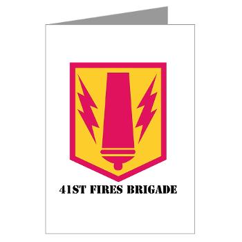 41FB - M01 - 02 - SSI - 41st Fires Brigade with Text - Greeting Cards (Pk of 20)
