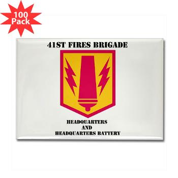 41FBHHB - M01 - 01 - DUI - Headquarter and Headquarters Battery with Text - Rectangle Magnet (100 pack)