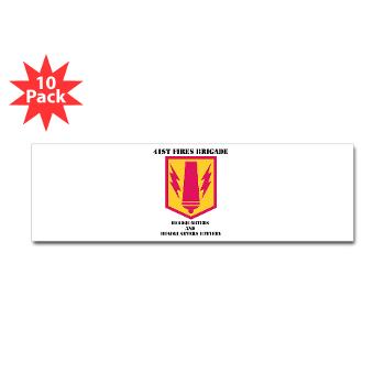 41FBHHB - M01 - 01 - DUI - Headquarter and Headquarters Battery with Text - Sticker (Bumper 10 pk)