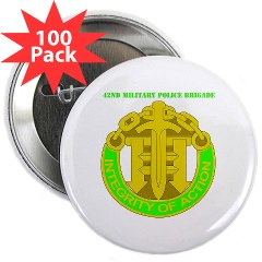 42MPB - M01 - 01 - DUI - 42nd Military Police Brigade with text - 2.25" Button (100 pack)