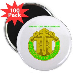 42MPB - M01 - 01 - DUI - 42nd Military Police Brigade with text - 2.25" Magnet (100 pack) - Click Image to Close