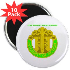 42MPB - M01 - 01 - DUI - 42nd Military Police Brigade with text - 2.25" Magnet (10 pack) - Click Image to Close