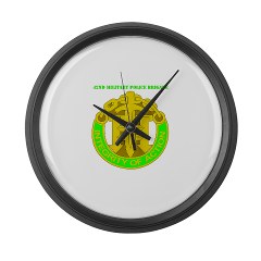 42MPB - M01 - 03 - DUI - 42nd Military Police Brigade with text - Large Wall Clock