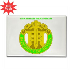 42MPB - M01 - 01 - DUI - 42nd Military Police Brigade with text - Rectangle Magnet (100 pack)