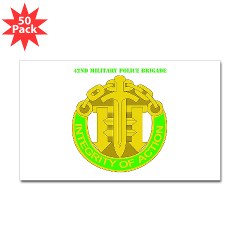 42MPB - M01 - 01 - DUI - 42nd Military Police Brigade with text - Sticker (Rectangle 50 pk) - Click Image to Close