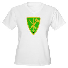 42MPB - A01 - 04 - SSI - 42nd Military Police Brigade - Women's V-Neck T-Shirt - Click Image to Close