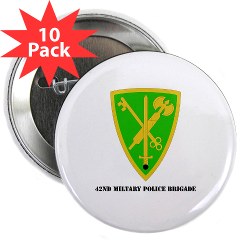 42MPB - M01 - 01 - SSI - 42nd Military Police Brigade with text - 2.25" Button (10 pack) - Click Image to Close