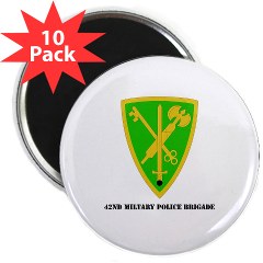42MPB - M01 - 01 - SSI - 42nd Military Police Brigade with text - 2.25" Magnet (10 pack)