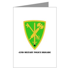 42MPB - M01 - 02 - SSI - 42nd Military Police Brigade with text - Greeting Cards (Pk of 10)