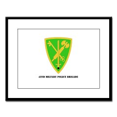 42MPB - M01 - 02 - SSI - 42nd Military Police Brigade with text - Large Framed Print