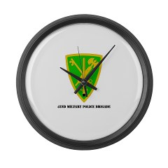42MPB - M01 - 03 - SSI - 42nd Military Police Brigade with text - Large Wall Clock
