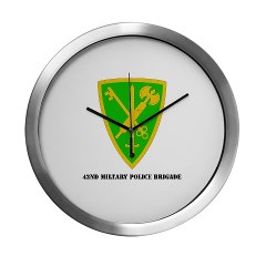 42MPB - M01 - 03 - SSI - 42nd Military Police Brigade with text - Modern Wall Clock