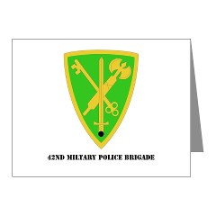 42MPB - M01 - 02 - SSI - 42nd Military Police Brigade with text - Note Cards (Pk of 20)