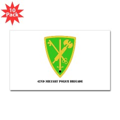 42MPB - M01 - 01 - SSI - 42nd Military Police Brigade with text - Sticker (Rectangle 10 pk)