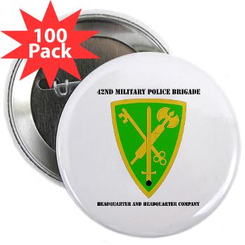 42MPBHHC - A01 - 01 - DUI - Headquarter and Headquarters Company with Text - 2.25" Button (100 pack)