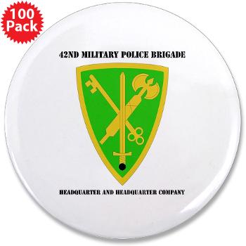 42MPBHHC - A01 - 01 - DUI - Headquarter and Headquarters Company with Text - 3.5" Button (100 pack) - Click Image to Close