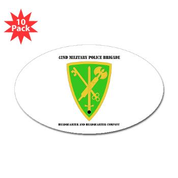 42MPBHHC - A01 - 01 - DUI - Headquarter and Headquarters Company with Text - Sticker (Oval 10 pk) - Click Image to Close