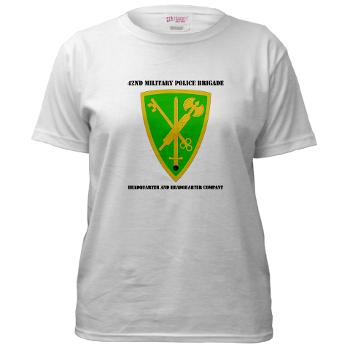 42MPBHHC - A01 - 04 - DUI - Headquarter and Headquarters Company with Text - Women's T-Shirt