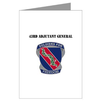 43AG - M01 - 02 - DUI - 43rd Adjutant General with Text - Greeting Cards (Pk of 10)