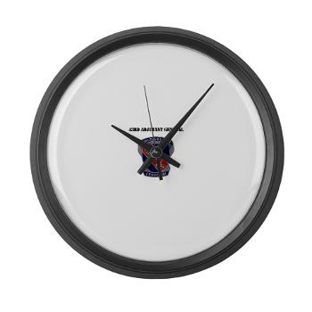 43AG - M01 - 03 - DUI - 43rd Adjutant General with Text - Large Wall Clock
