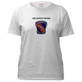 43AG - A01 - 04 - DUI - 43rd Adjutant General with Text - Women's T-Shirt
