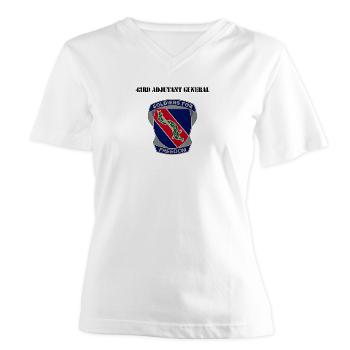 43AG - A01 - 04 - DUI - 43rd Adjutant General with Text - Women's V-Neck T-Shirt