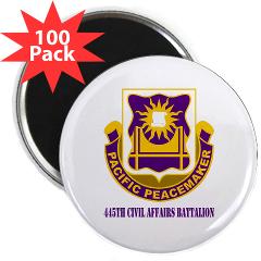 445CAB - M01 - 01 - DUI - 445th Civil Affairs Battalion with Text - 2.25" Magnet (100 pack) - Click Image to Close