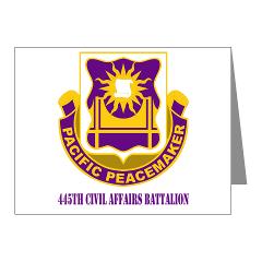 445CAB - M01 - 02 - DUI - 445th Civil Affairs Battalion with Text - Note Cards (Pk of 20)