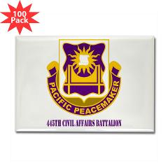 445CAB - M01 - 01 - DUI - 445th Civil Affairs Battalion with Text - Rectangle Magnet (100 pack)