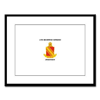 44ADA2B - M01 - 02 - DUI - 44th Air Defense Artillery 2nd Bn with Text - Large Framed Print