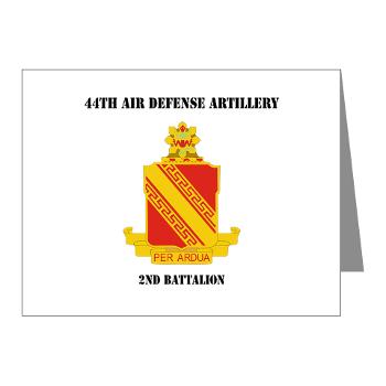 44ADA2B - M01 - 02 - DUI - 44th Air Defense Artillery 2nd Bn with Text - Note Cards (Pk of 20)