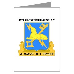 45MIC - M01 - 02 - DUI - 45th Military Intelligence Coy with text Greeting Cards (Pk of 20)